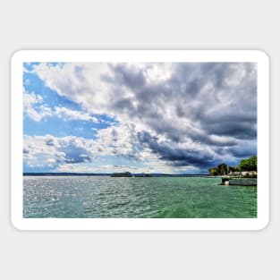 Upcoming Thunder Storm over Lake Constance near Hagnau Sticker